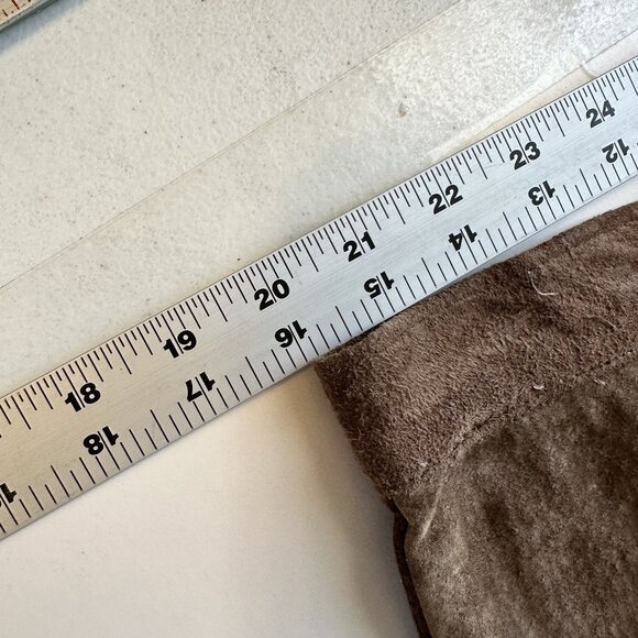 Vtg Brown Suede Patchwork Maxi Skirt Womens Grape Medium 10 Pockets Western 70s - Picture 4 of 10